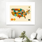 United States Map by Jazzberry Blue on GIANT ART - white vector illustration