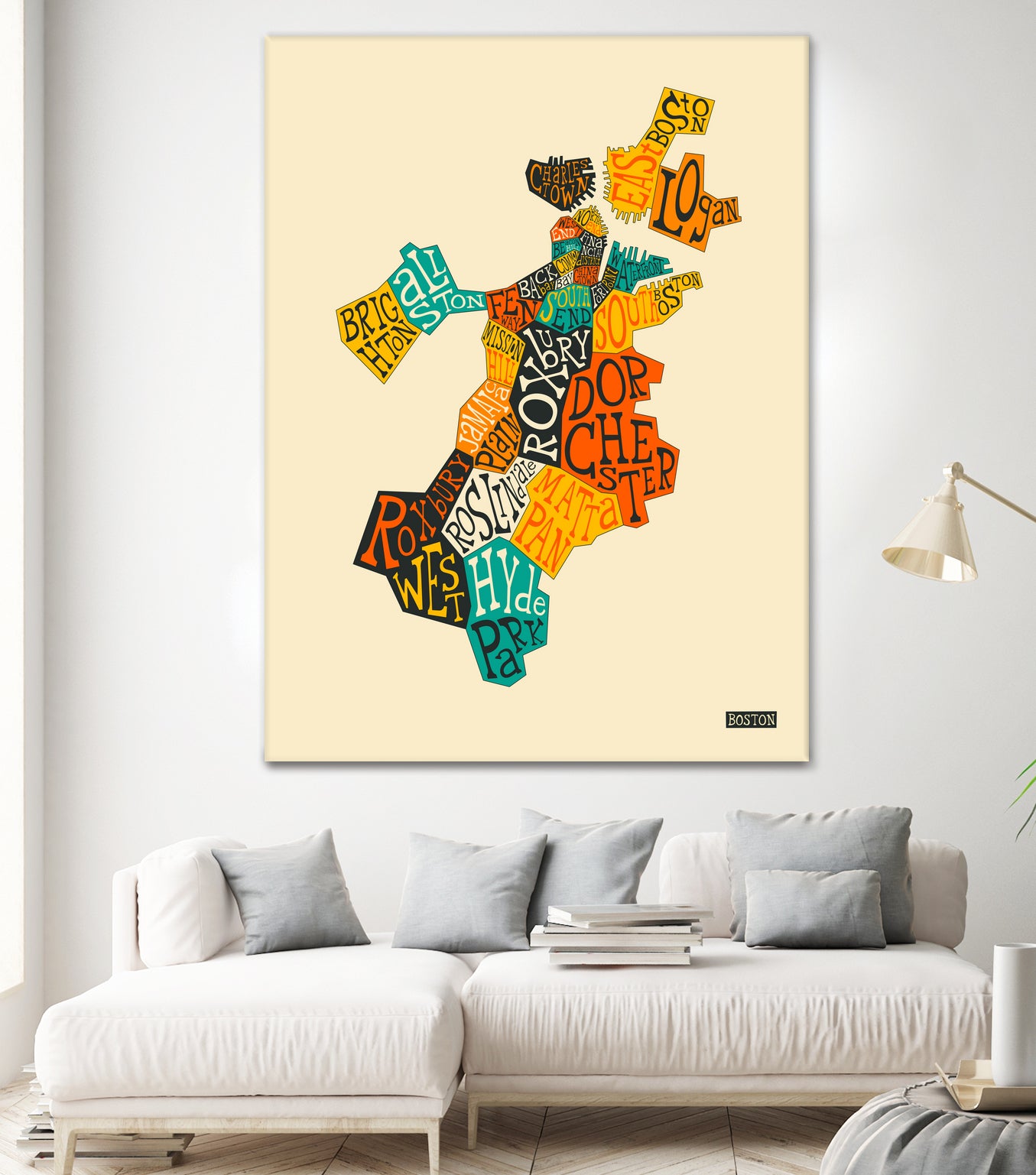 Boston Neighborhoods by Jazzberry Blue on GIANT ART - red vector illustration