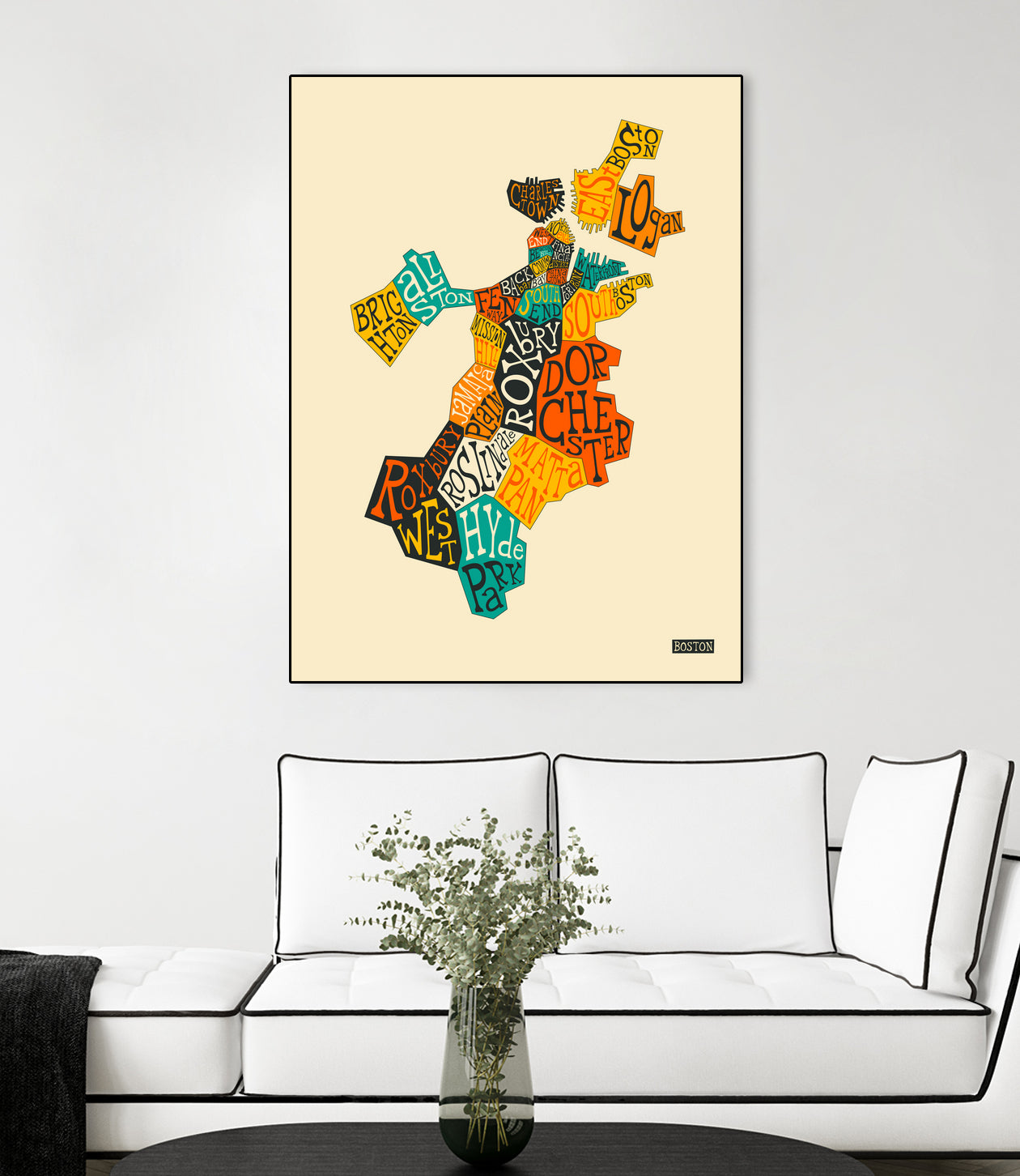 Boston Neighborhoods by Jazzberry Blue on GIANT ART - red vector illustration