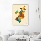 Boston Neighborhoods by Jazzberry Blue on GIANT ART - red vector illustration