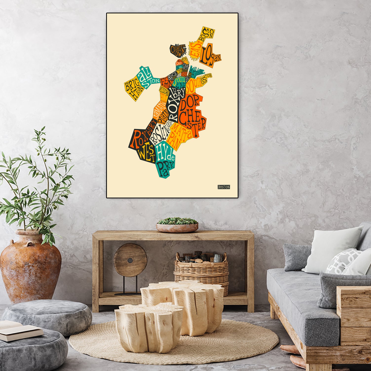 Boston Neighborhoods by Jazzberry Blue on GIANT ART - red vector illustration