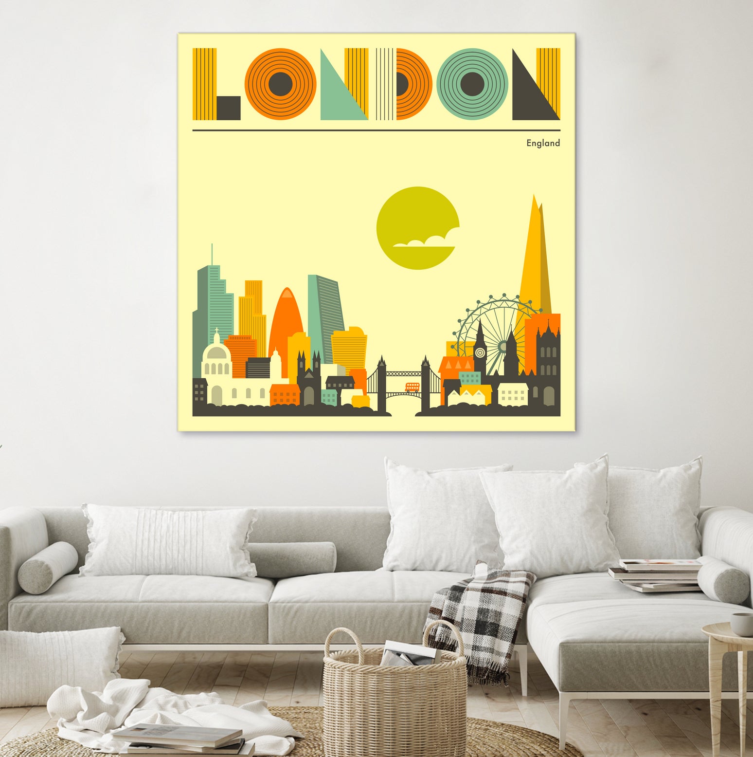 London Skyline by Jazzberry Blue on GIANT ART - yellow vector illustration