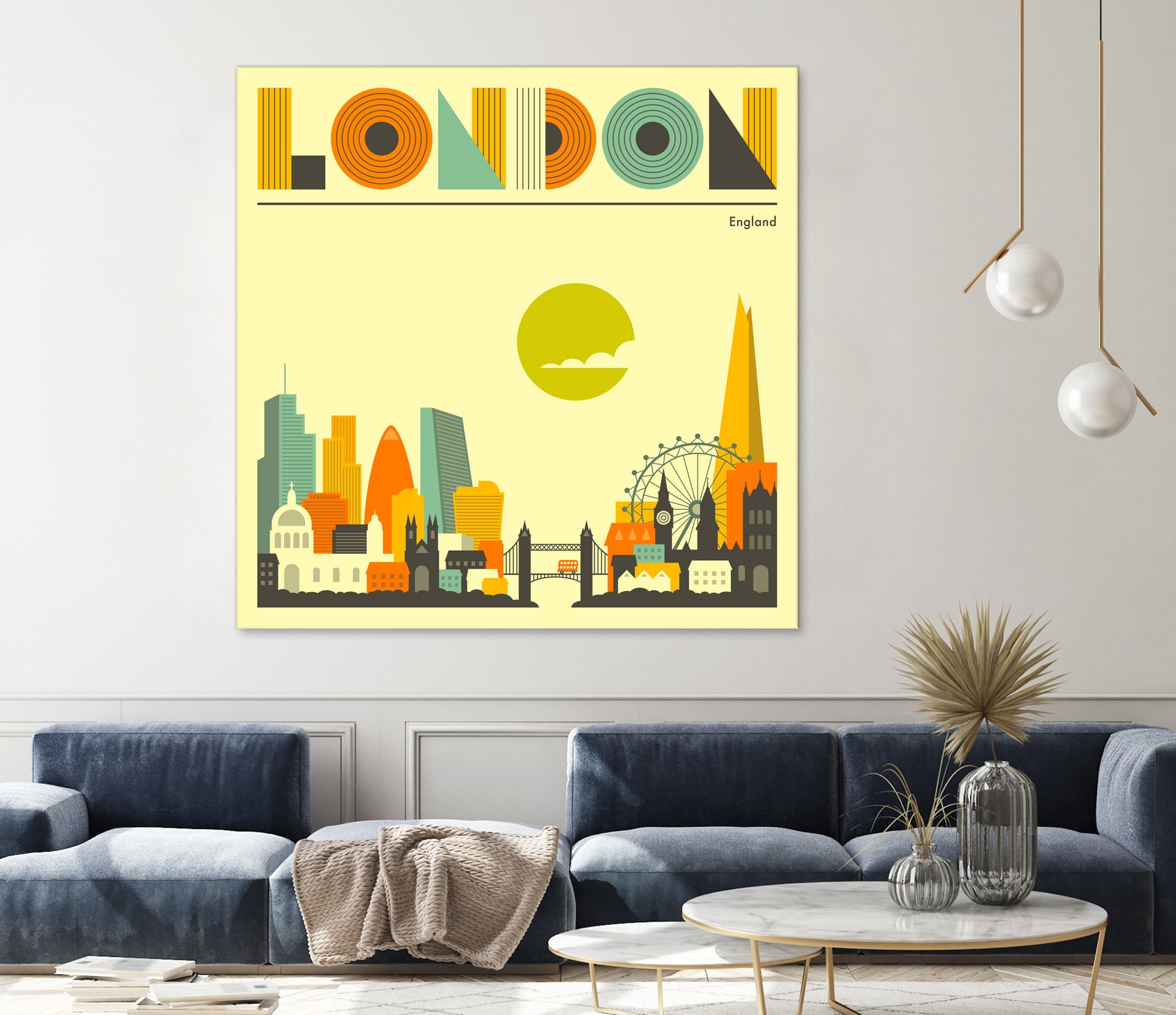 London Skyline by Jazzberry Blue on GIANT ART - yellow vector illustration