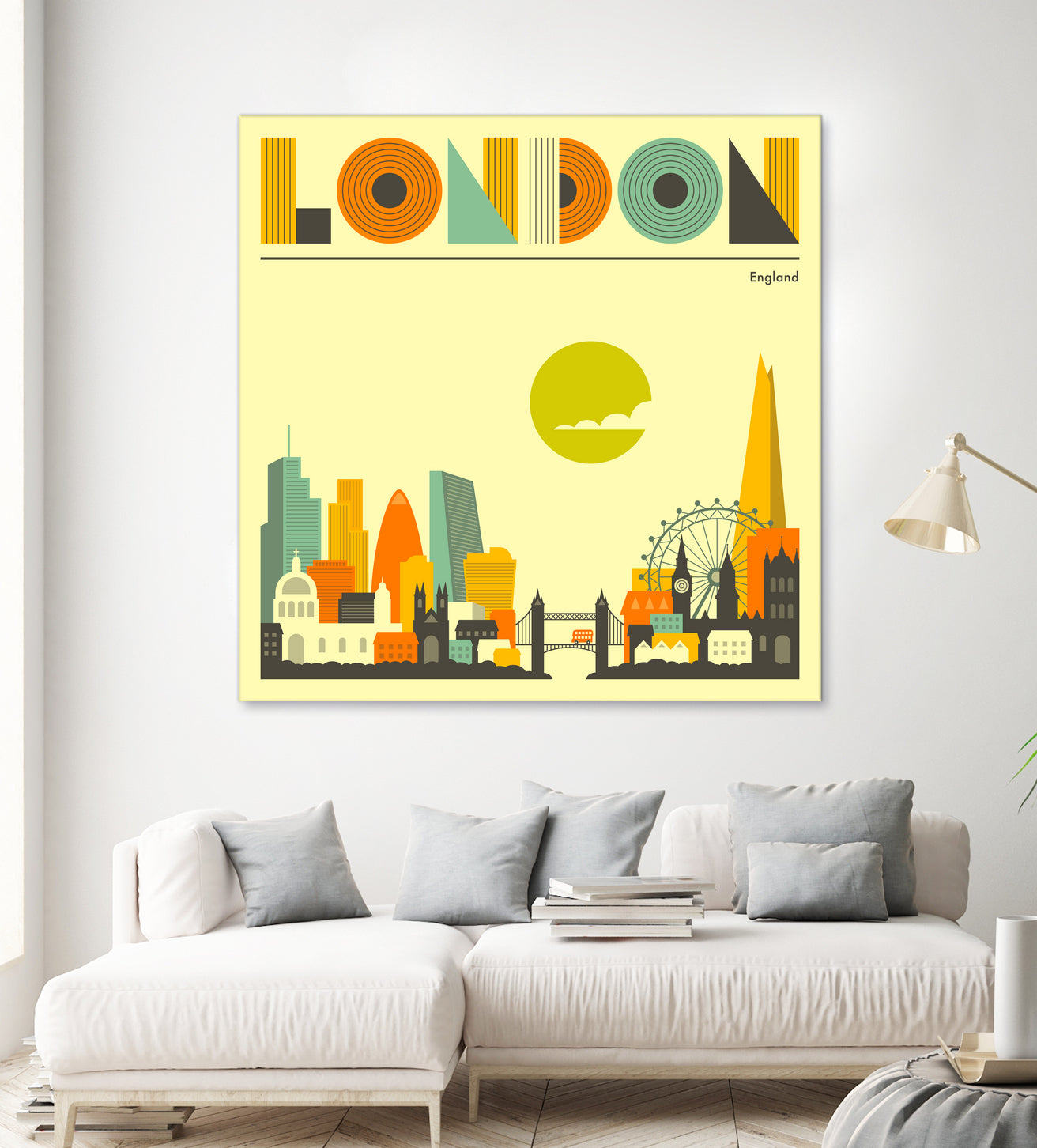 London Skyline by Jazzberry Blue on GIANT ART - yellow vector illustration