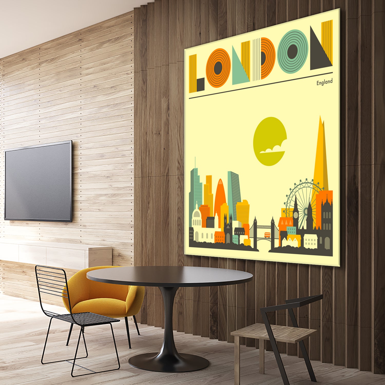 London Skyline by Jazzberry Blue on GIANT ART - yellow vector illustration