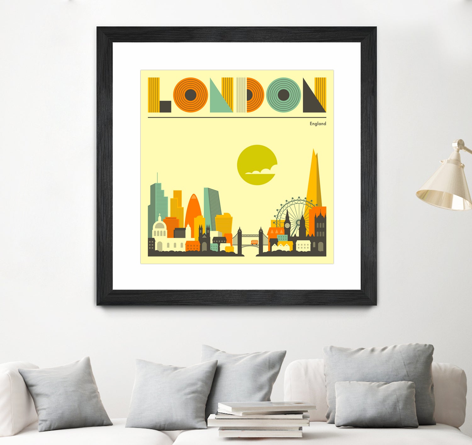 London Skyline by Jazzberry Blue on GIANT ART - yellow vector illustration