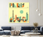 Paris Skyline by Jazzberry Blue on GIANT ART - pink vector illustration