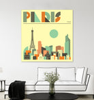 Paris Skyline by Jazzberry Blue on GIANT ART - pink vector illustration