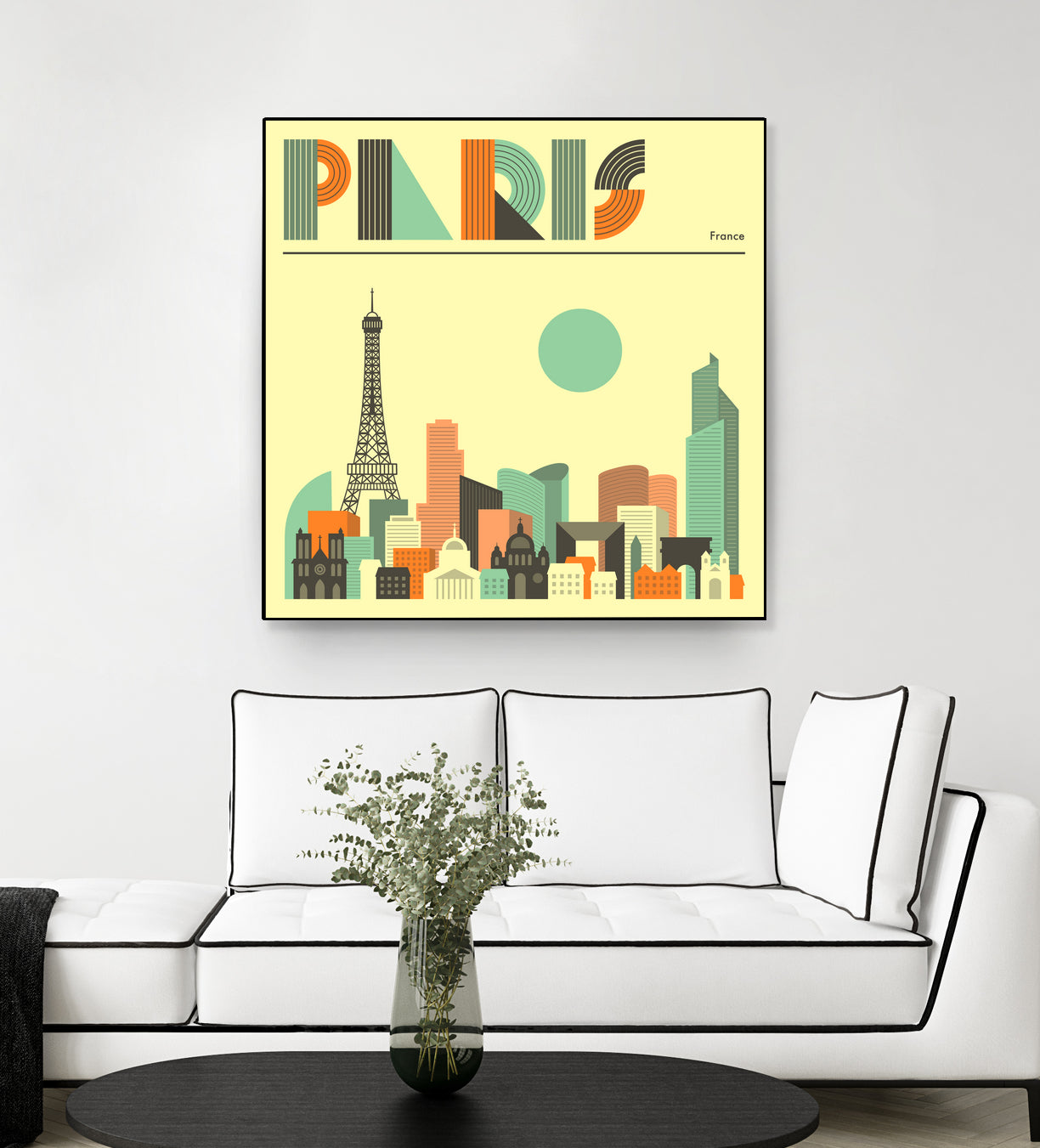 Paris Skyline by Jazzberry Blue on GIANT ART - pink vector illustration