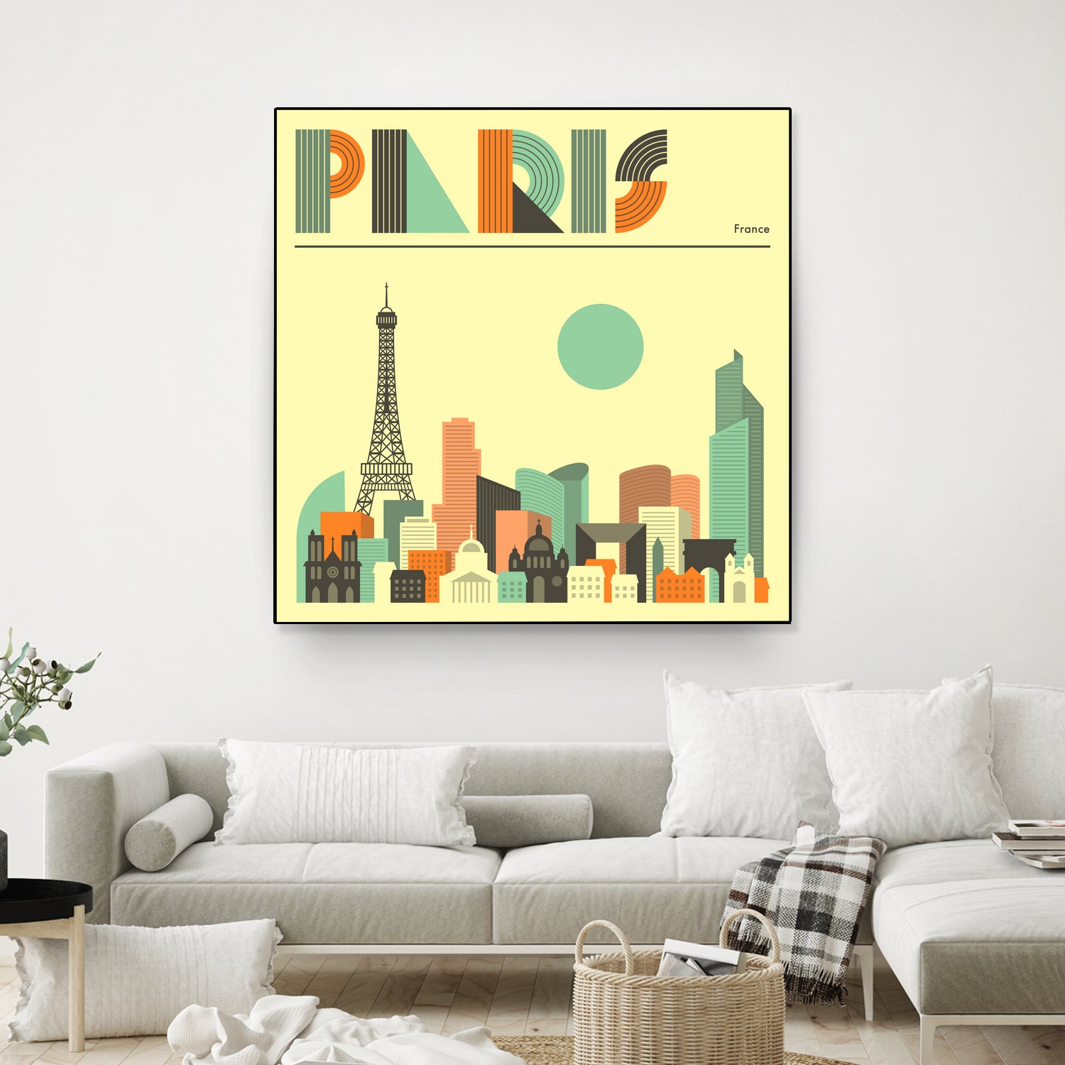 Paris Skyline by Jazzberry Blue on GIANT ART - pink vector illustration