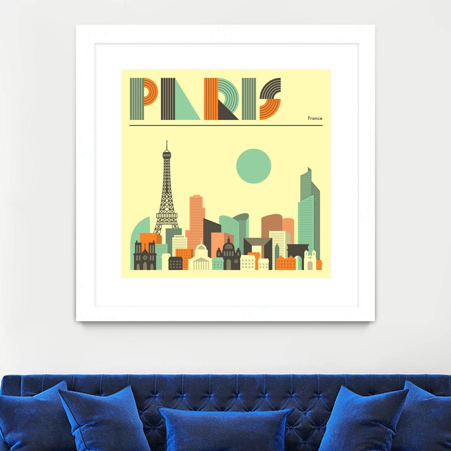 Paris Skyline by Jazzberry Blue on GIANT ART - pink vector illustration