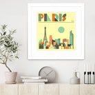 Paris Skyline by Jazzberry Blue on GIANT ART - pink vector illustration