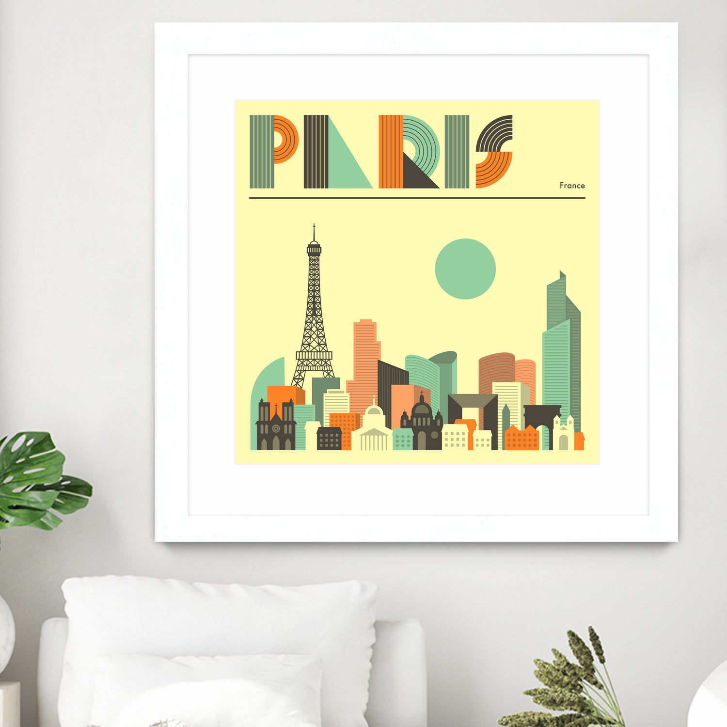 Paris Skyline by Jazzberry Blue on GIANT ART - pink vector illustration