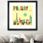 Paris Skyline by Jazzberry Blue on GIANT ART - pink vector illustration