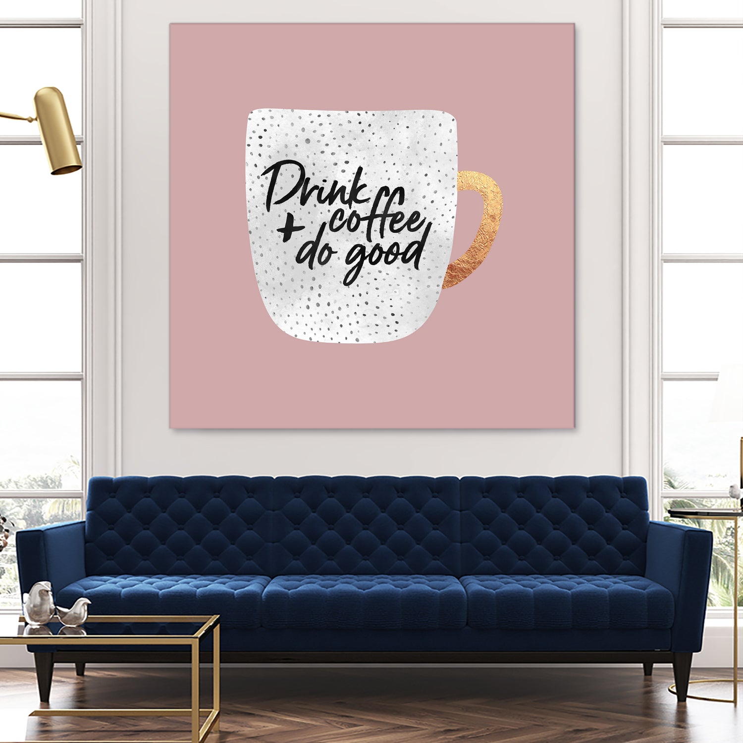 Drink coffee and do good 2 by Elisabeth Fredriksson on GIANT ART - pink digital painting