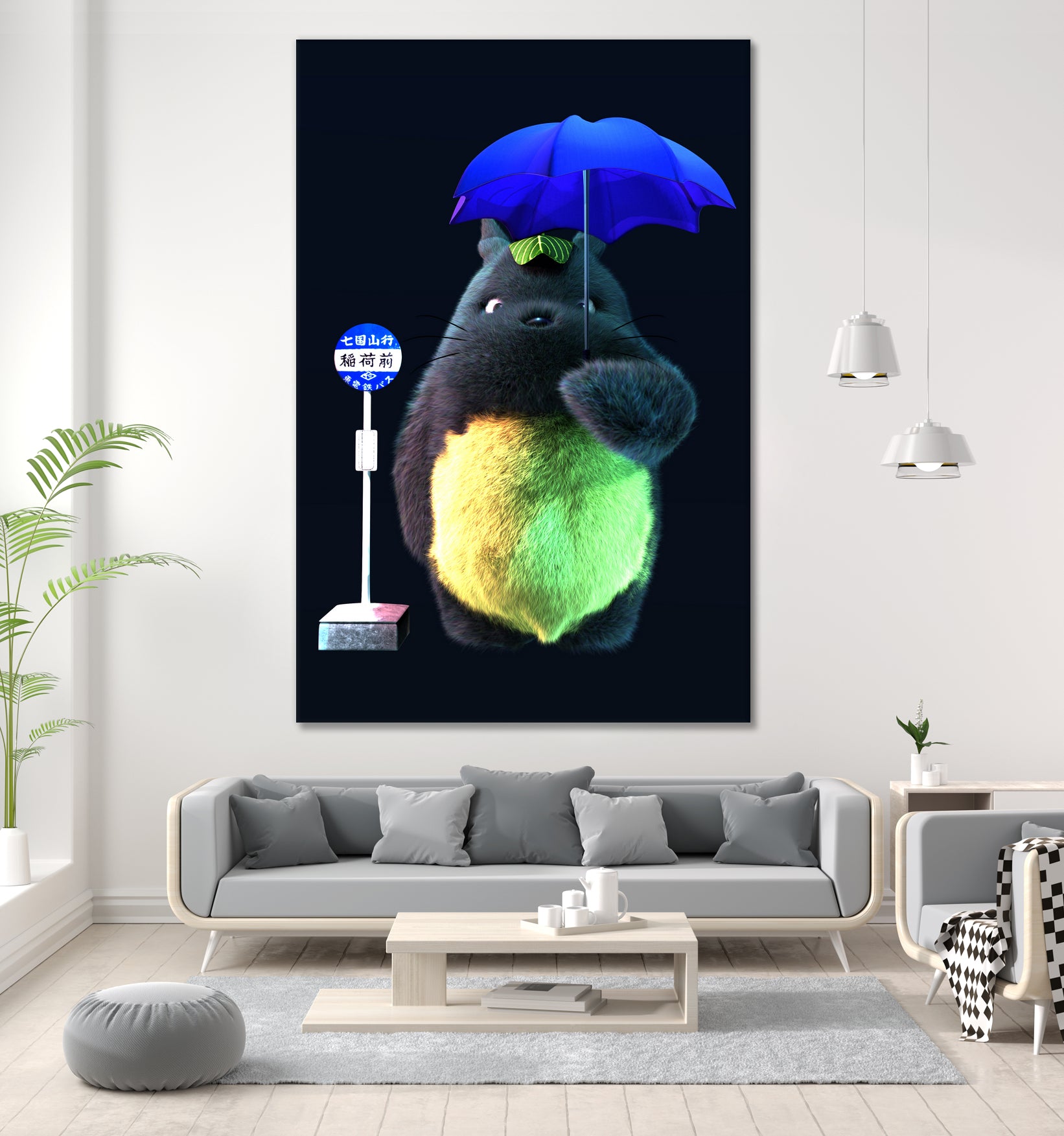 totoro by Jose Barrera on GIANT ART - blue 3d art