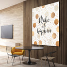 Make it happen - Gold Dots by Elisabeth Fredriksson on GIANT ART - yellow digital painting