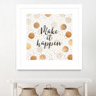 Make it happen - Gold Dots by Elisabeth Fredriksson on GIANT ART - yellow digital painting