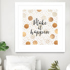 Make it happen - Gold Dots by Elisabeth Fredriksson on GIANT ART - yellow digital painting