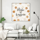 Make it happen - Gold Dots by Elisabeth Fredriksson on GIANT ART - yellow digital painting