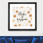 Make it happen - Gold Dots by Elisabeth Fredriksson on GIANT ART - yellow digital painting