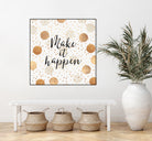 Make it happen - Gold Dots by Elisabeth Fredriksson on GIANT ART - yellow digital painting