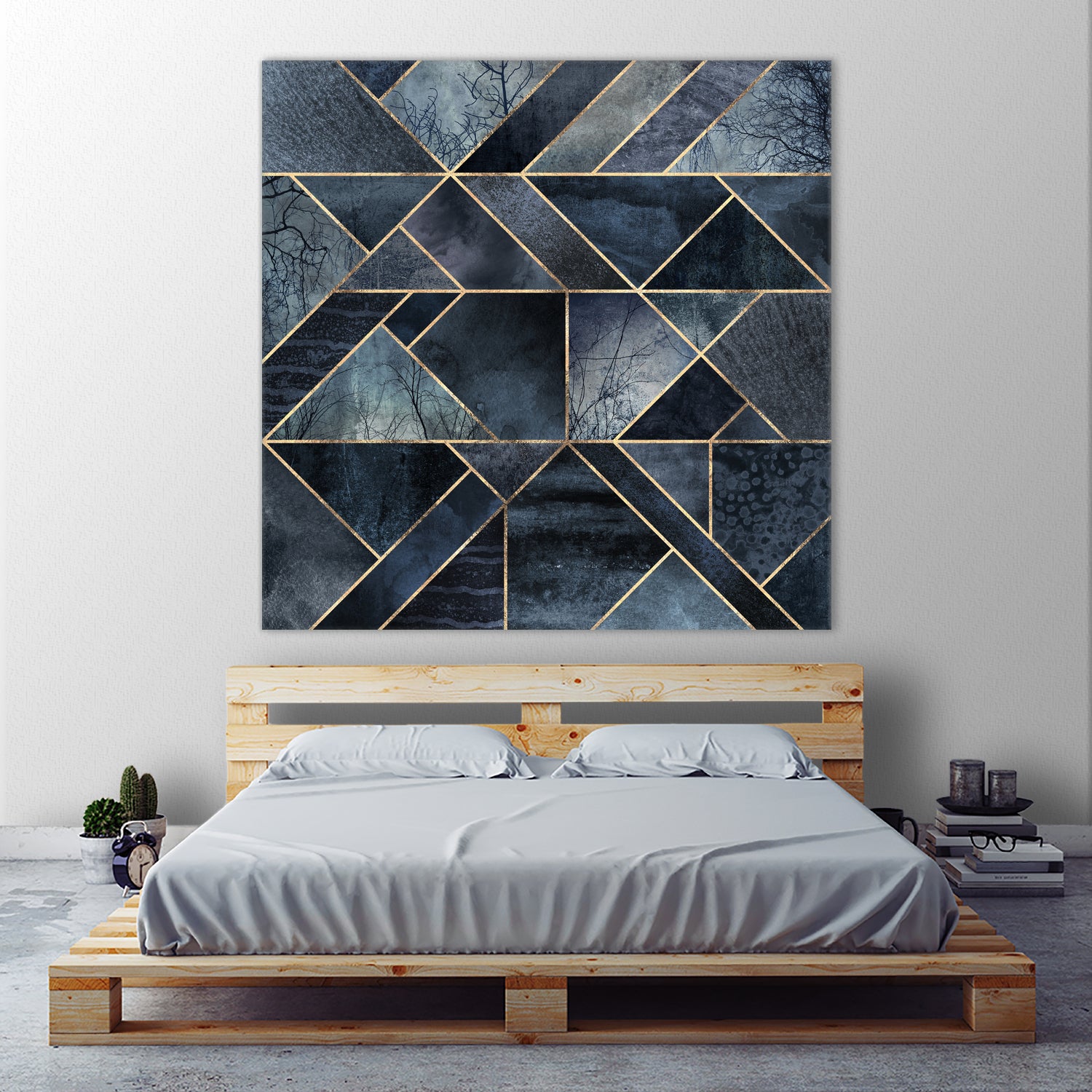 Abstract Nature - Dark Blue by Elisabeth Fredriksson on GIANT ART - blue digital painting