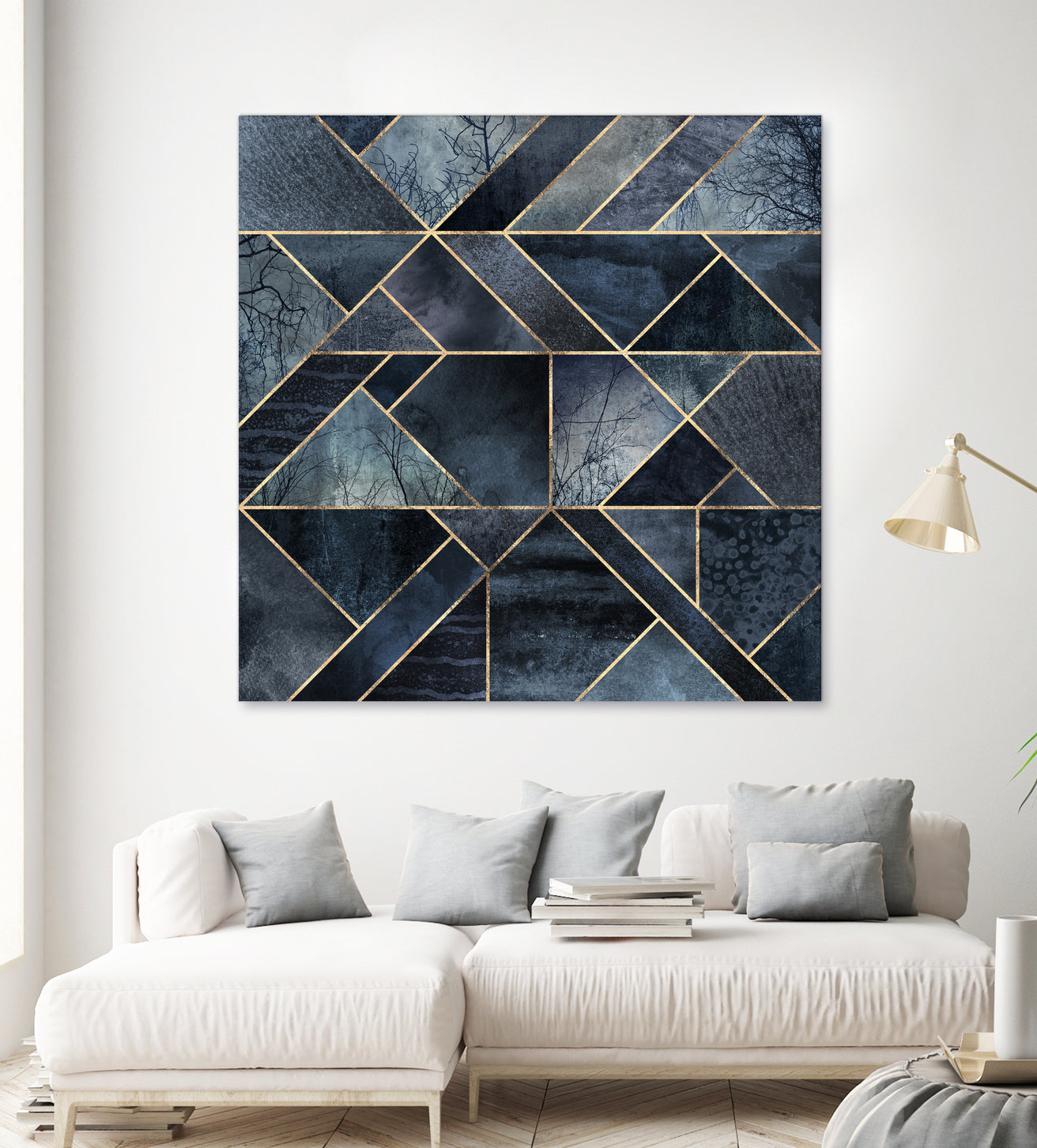 Abstract Nature - Dark Blue by Elisabeth Fredriksson on GIANT ART - blue digital painting