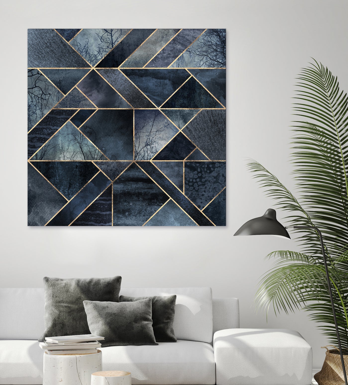 Abstract Nature - Dark Blue by Elisabeth Fredriksson on GIANT ART - blue digital painting