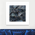 Abstract Nature - Dark Blue by Elisabeth Fredriksson on GIANT ART - blue digital painting