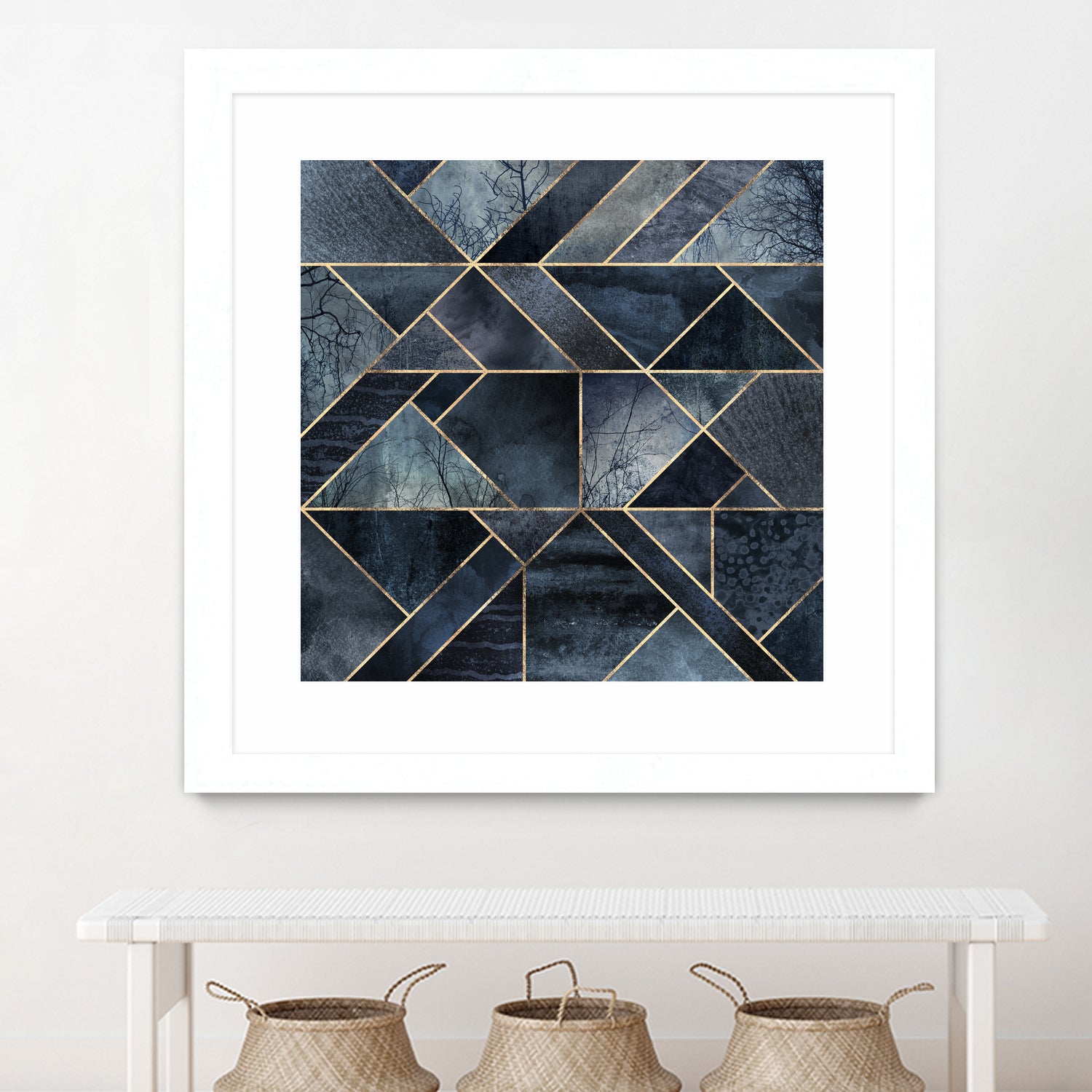 Abstract Nature - Dark Blue by Elisabeth Fredriksson on GIANT ART - blue digital painting