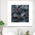 Abstract Nature - Dark Blue by Elisabeth Fredriksson on GIANT ART - blue digital painting