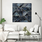 Abstract Nature - Dark Blue by Elisabeth Fredriksson on GIANT ART - blue digital painting