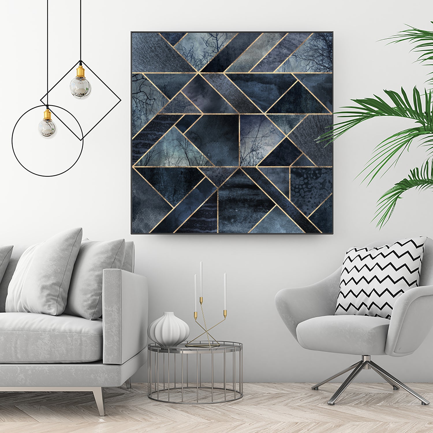 Abstract Nature - Dark Blue by Elisabeth Fredriksson on GIANT ART - blue digital painting