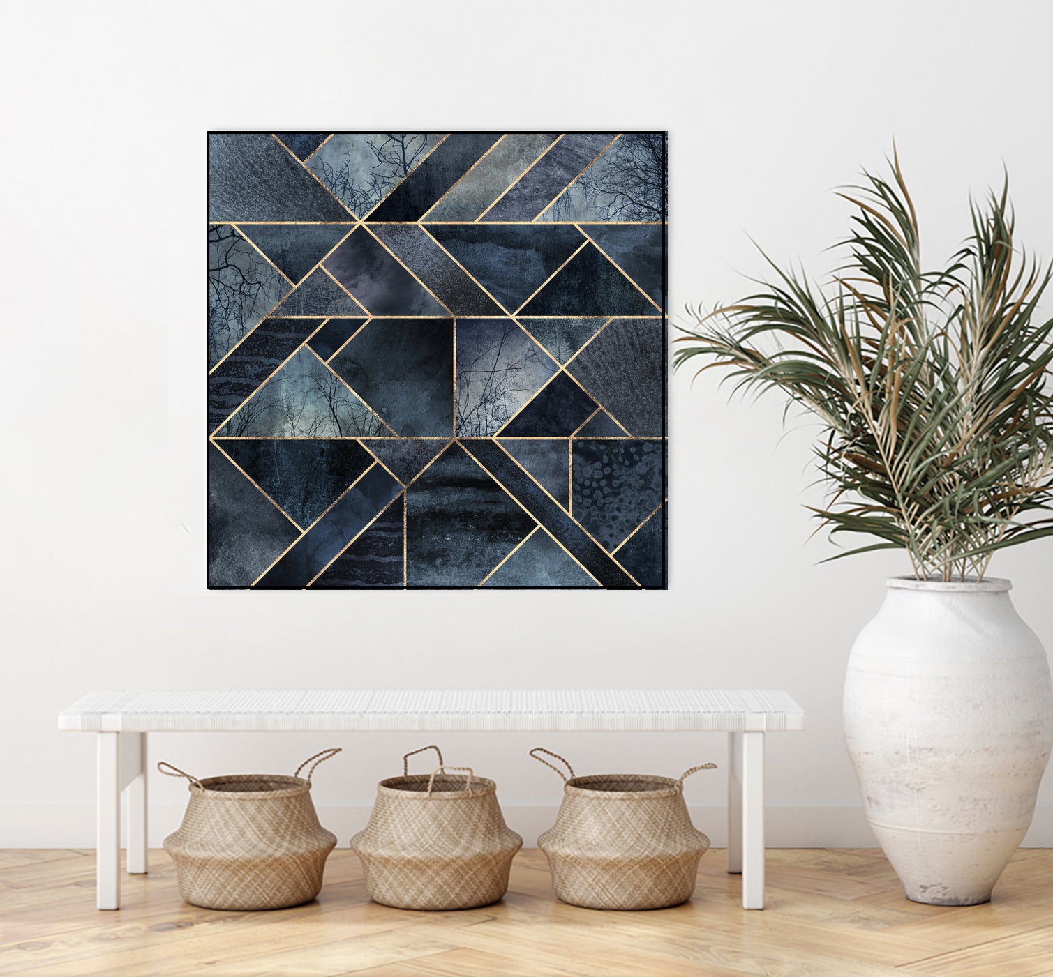 Abstract Nature - Dark Blue by Elisabeth Fredriksson on GIANT ART - blue digital painting