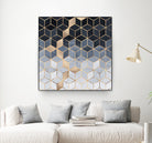 Soft Blue Gradient Cubes by Elisabeth Fredriksson on GIANT ART - blue digital painting