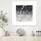 Soft Blue Gradient Cubes by Elisabeth Fredriksson on GIANT ART - blue digital painting