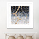 Soft Blue Gradient Cubes by Elisabeth Fredriksson on GIANT ART - blue digital painting