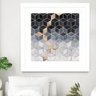 Soft Blue Gradient Cubes by Elisabeth Fredriksson on GIANT ART - blue digital painting