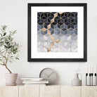 Soft Blue Gradient Cubes by Elisabeth Fredriksson on GIANT ART - blue digital painting