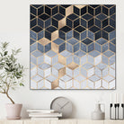 Soft Blue Gradient Cubes by Elisabeth Fredriksson on GIANT ART - blue digital painting