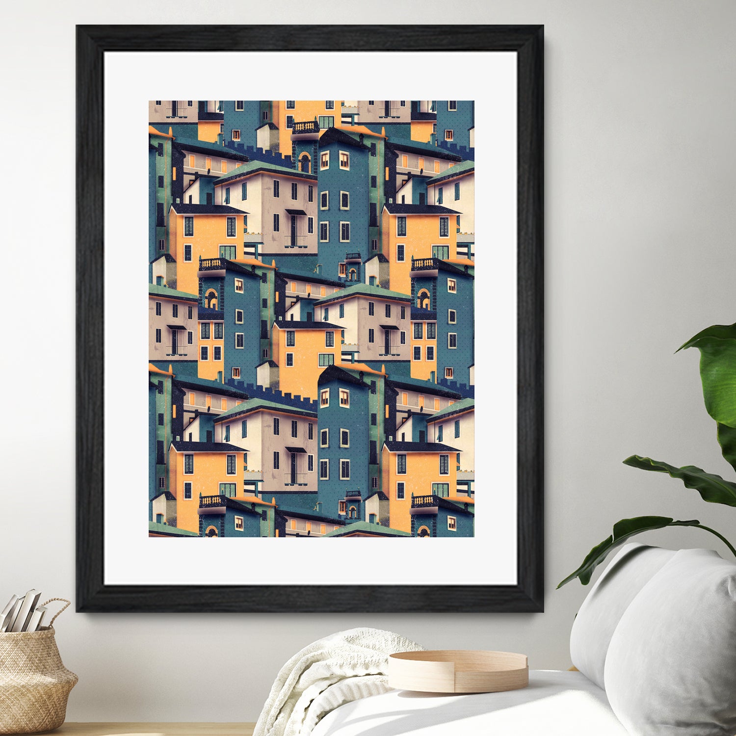 Night Castles (Pattern) by Romina Lutz on GIANT ART - yellow digital painting