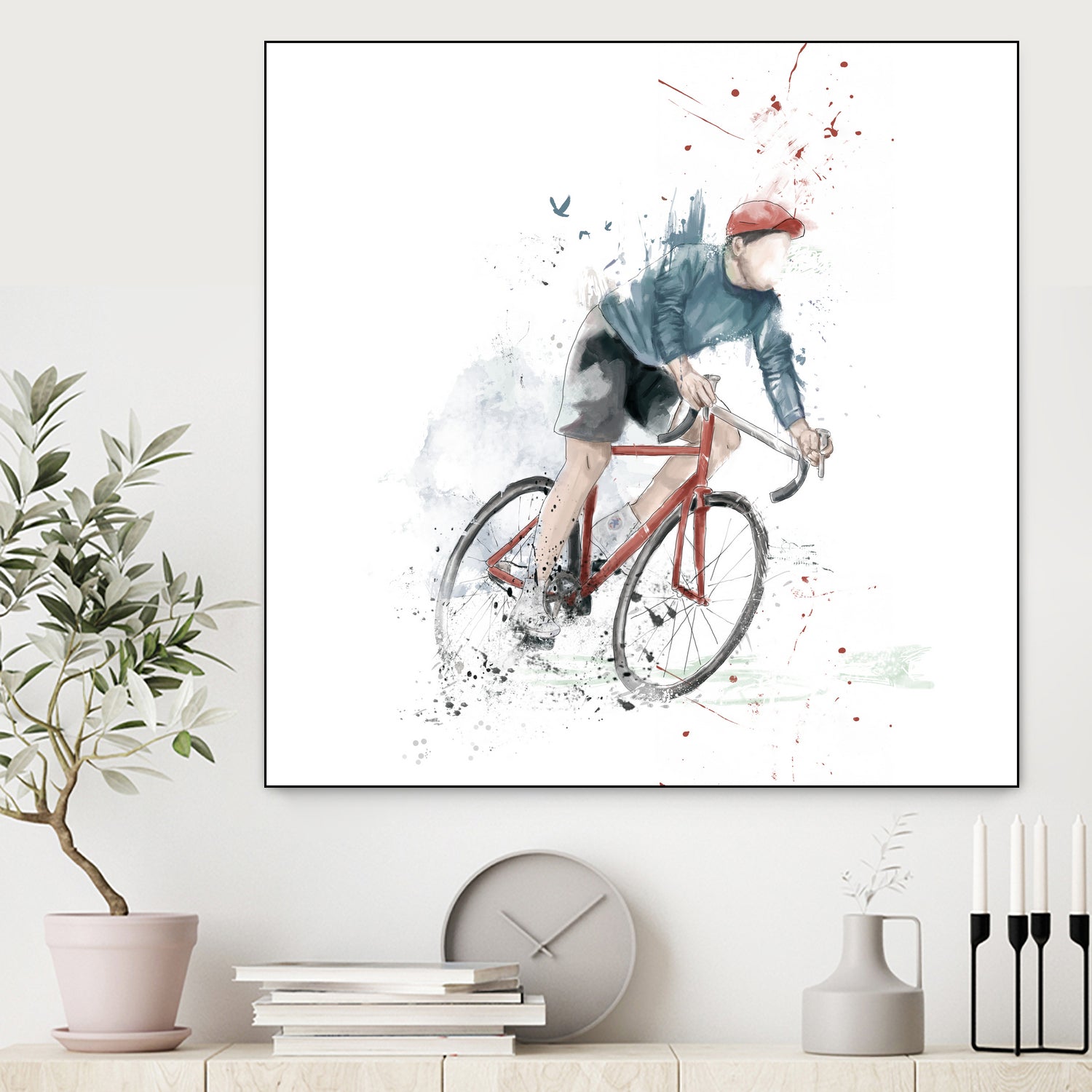 I want to ride my bicycle by Solti Balázs on GIANT ART - white mixed media