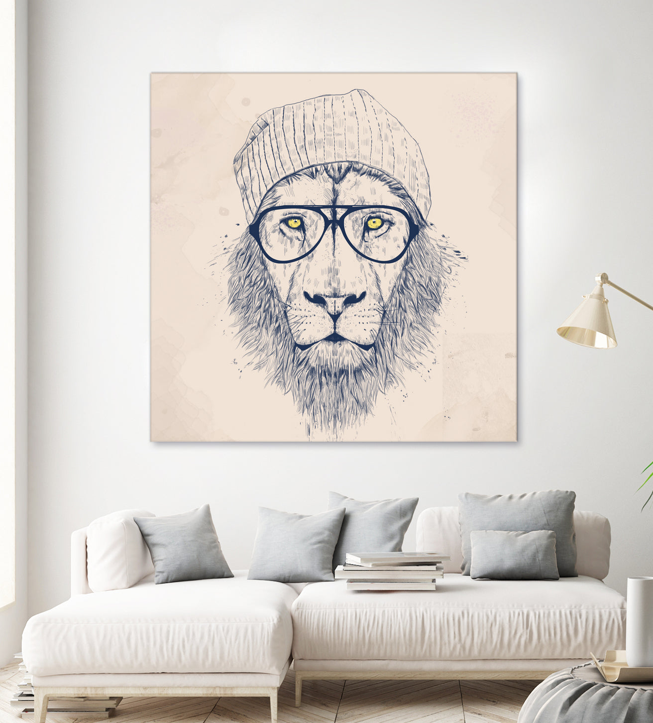 Cool lion by Solti Balázs on GIANT ART - brown digital painting