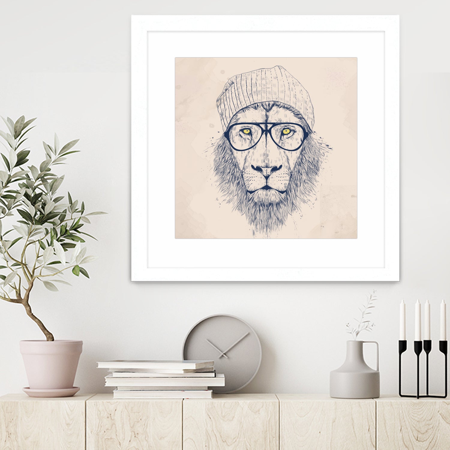 Cool lion by Solti Balázs on GIANT ART - brown digital painting