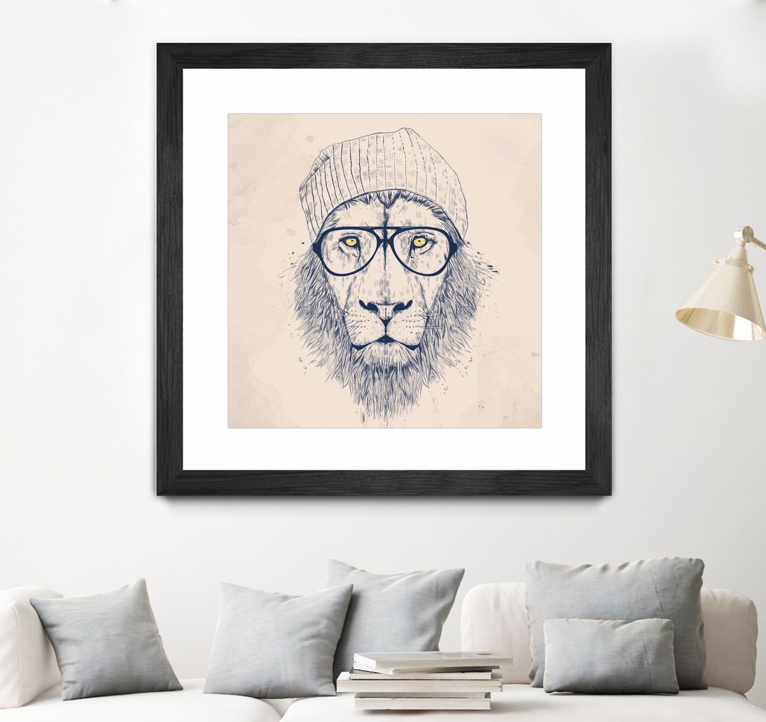 Cool lion by Solti Balázs on GIANT ART - brown digital painting