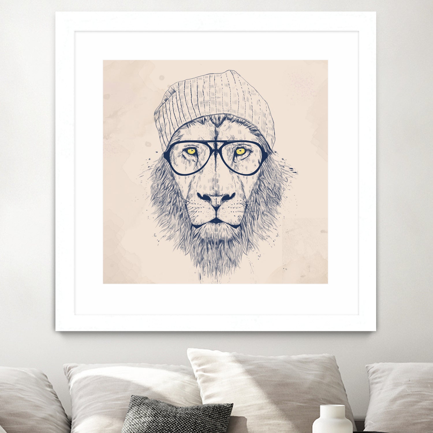 Cool lion by Solti Balázs on GIANT ART - brown digital painting