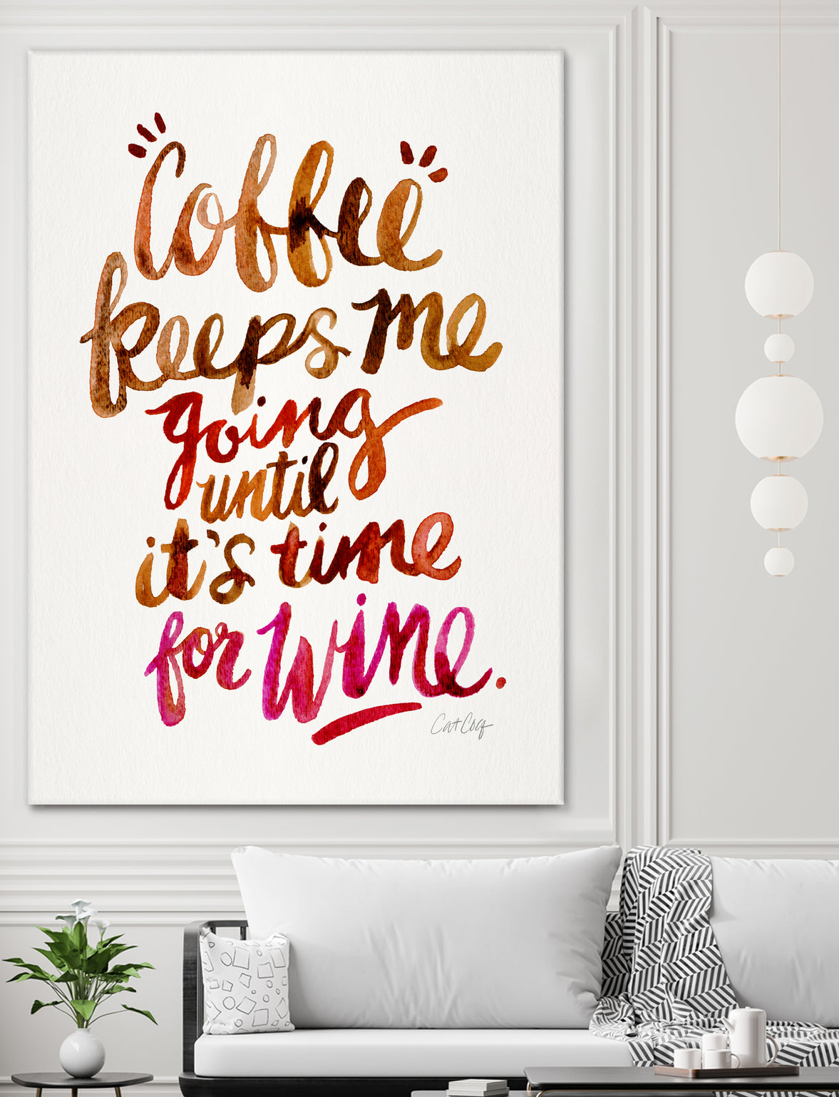 Coffee Keeps Me Going by Cat Coquillette on GIANT ART - brown typography