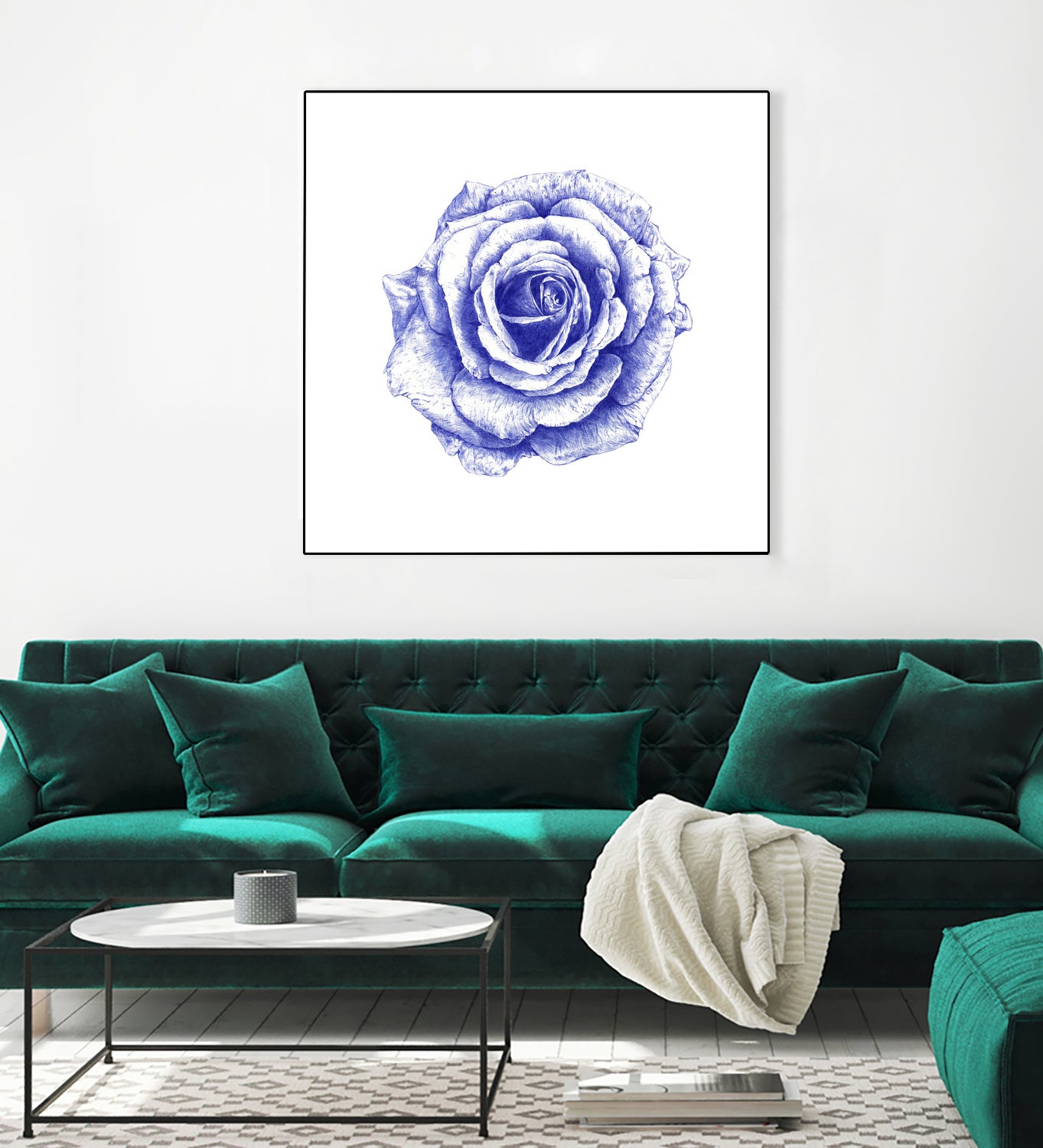 Ballpoint Blue Rose by Ronny Petrus Johannes Kools on GIANT ART - blue mixed media