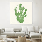 Linocut Cacti by Bianca Green on GIANT ART - green mixed media